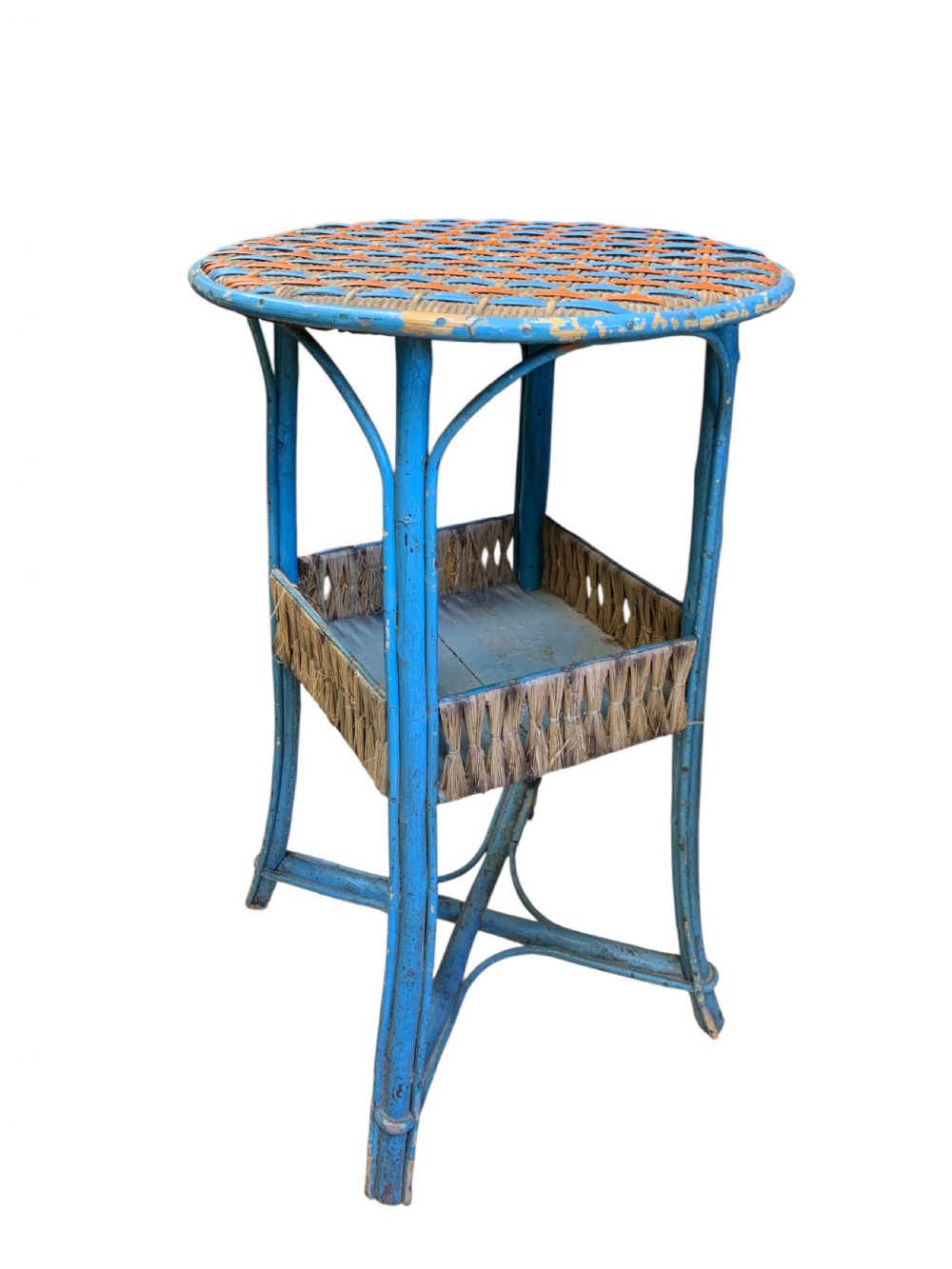 FRENCH CONSERVATORY WICKER SIDE TABLE