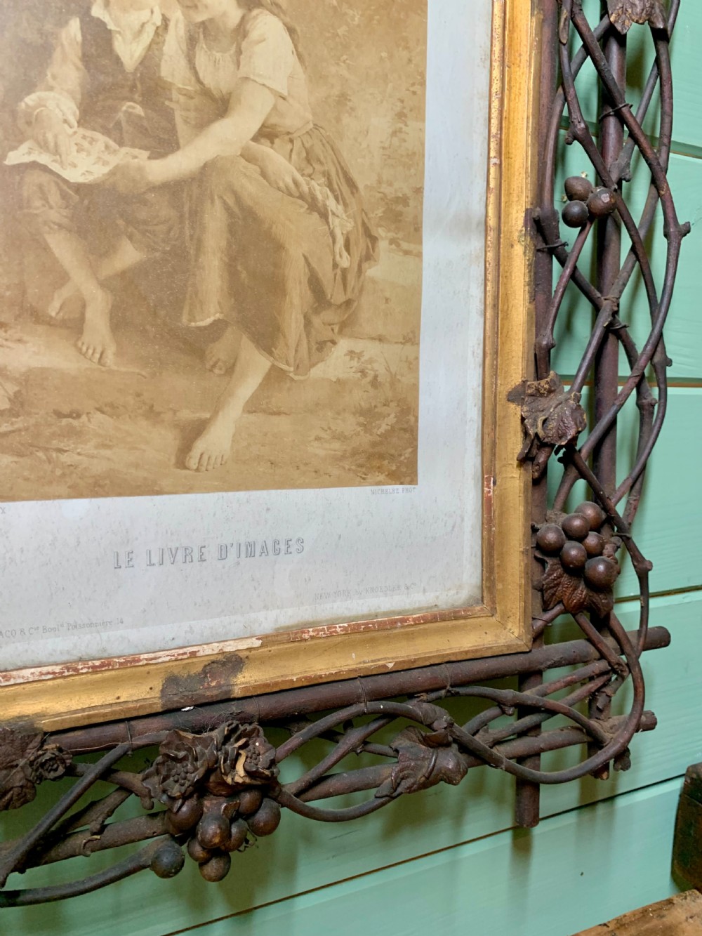 FRENCH FOLK ART TWIG WORK PICTURE FRAME View VII