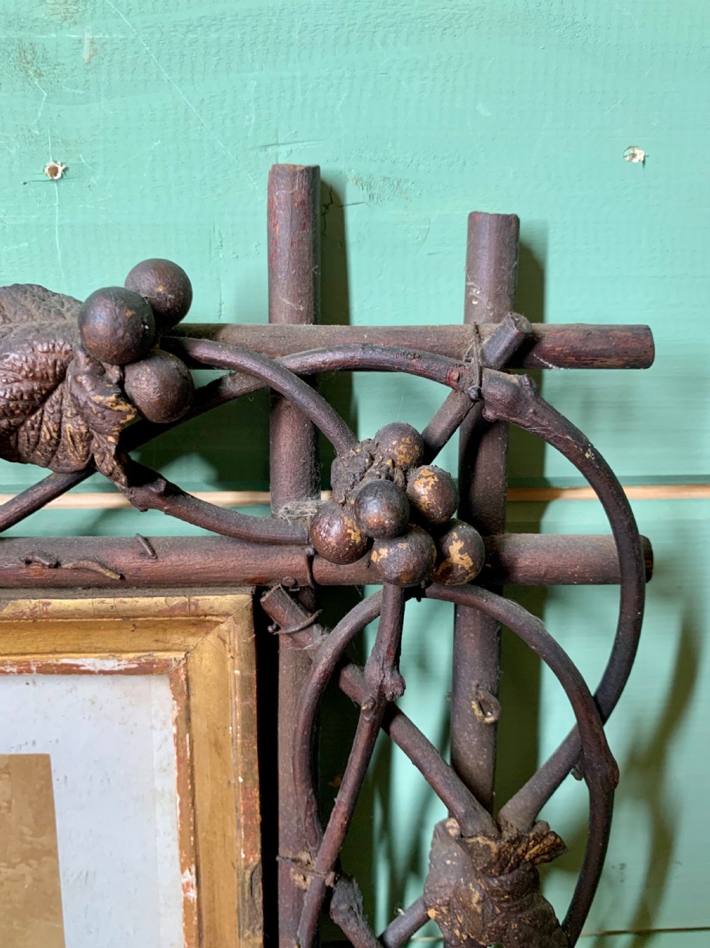 FRENCH FOLK ART TWIG WORK PICTURE FRAME View VIII