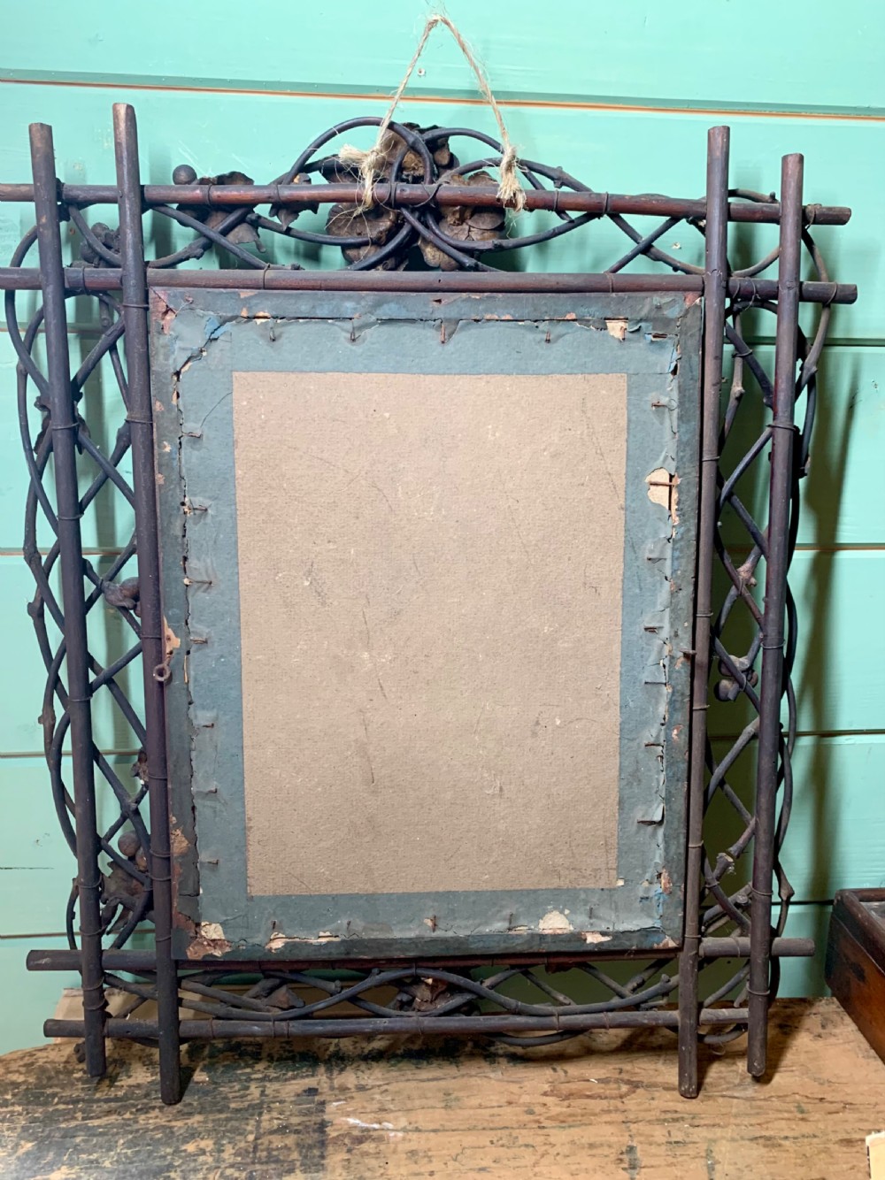 FRENCH FOLK ART TWIG WORK PICTURE FRAME View IX