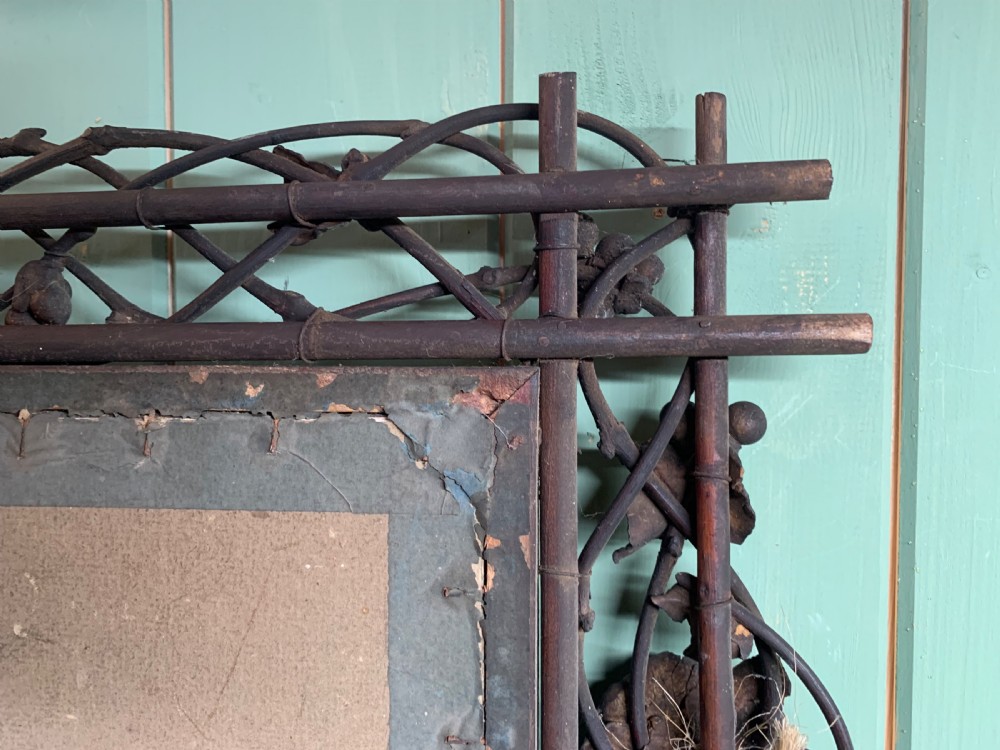 FRENCH FOLK ART TWIG WORK PICTURE FRAME View X