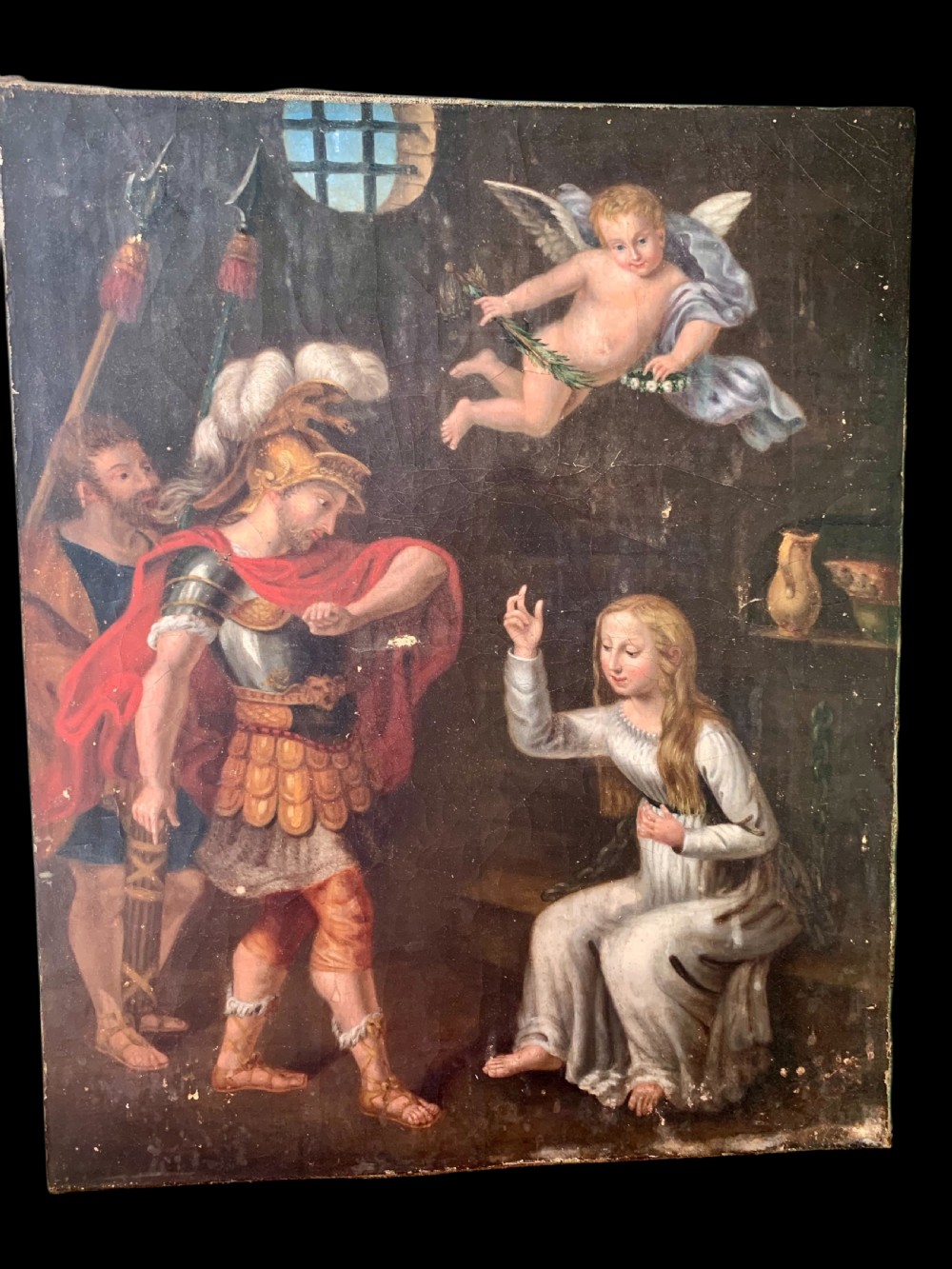 ANTIQUE FRENCH RELIGIOUS PAINTING View II