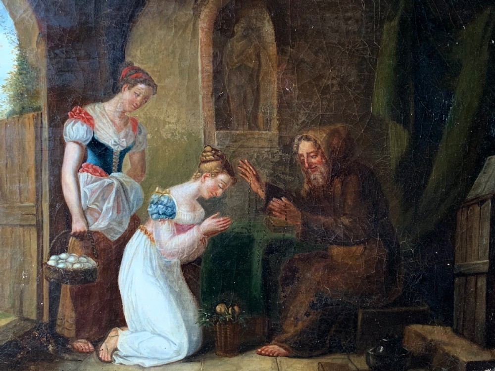 FRENCH SCHOOL EARLY 19Th CENTURY OIL PAINTING OF A MONK View III