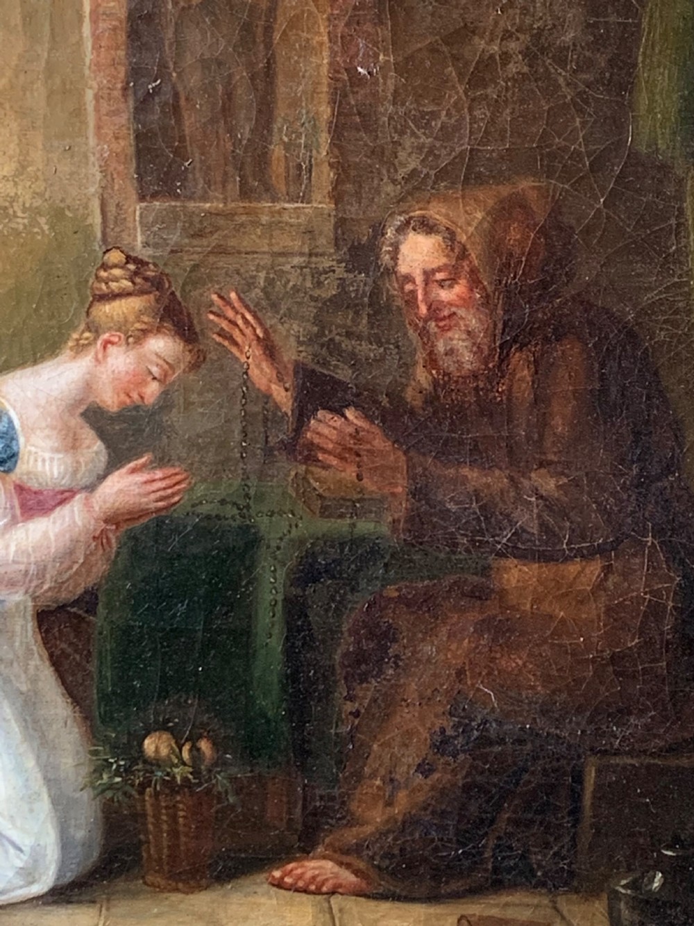 FRENCH SCHOOL EARLY 19Th CENTURY OIL PAINTING OF A MONK View VI