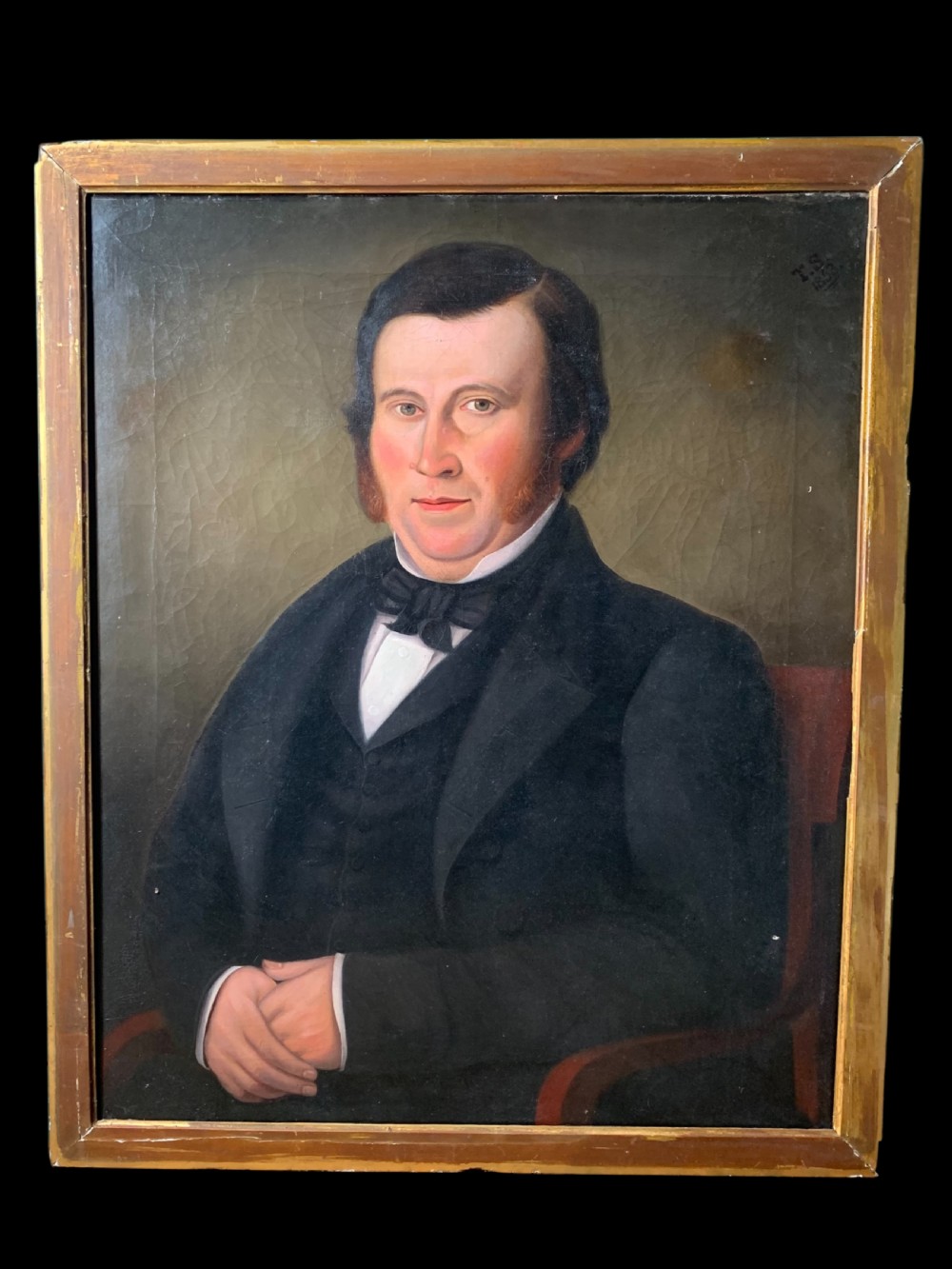 ENGLISH SCHOOL NAIVE PORTRAIT OF A GENTLEMAN