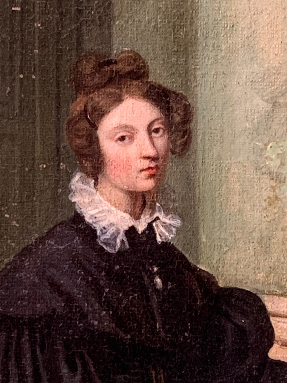 LADY IN AN INTERIOR - EARLY 19th C OIL PAINTING View IV