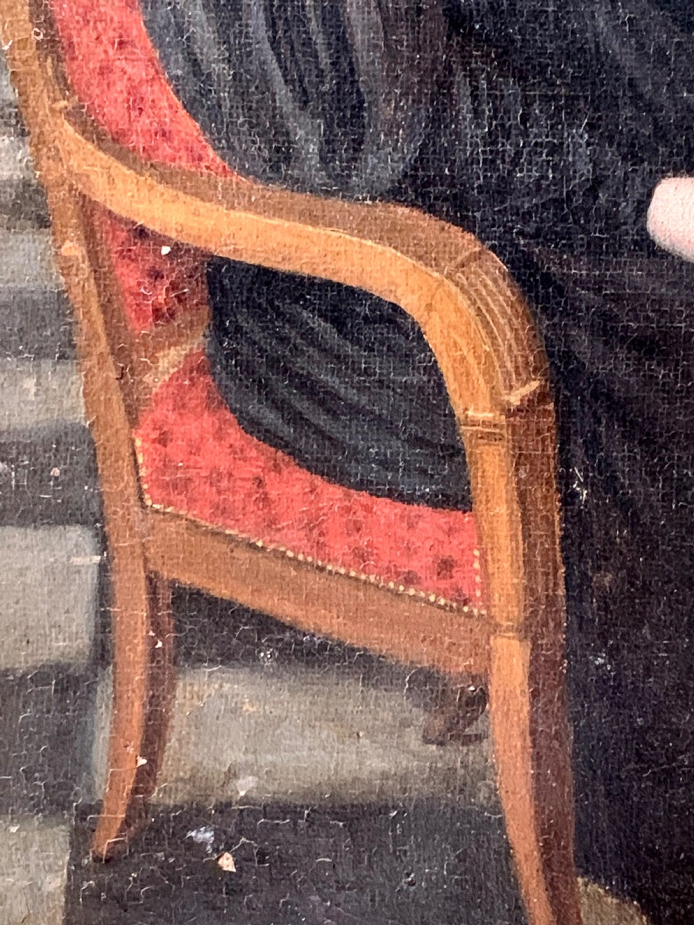 LADY IN AN INTERIOR - EARLY 19th C OIL PAINTING View VI