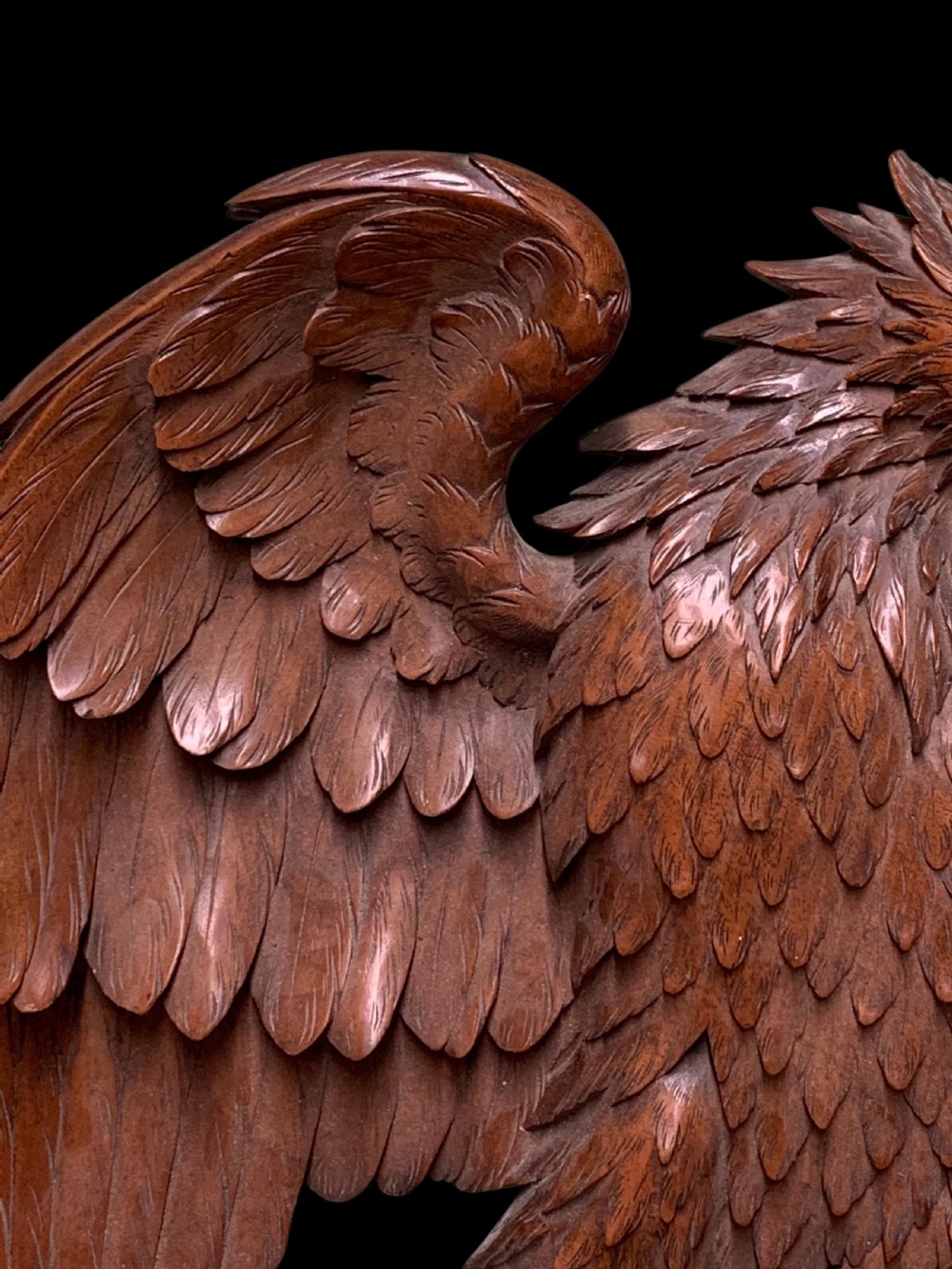 ANTIQUE CARVED WALNUT EAGLE DESIGN MIRROR View VI