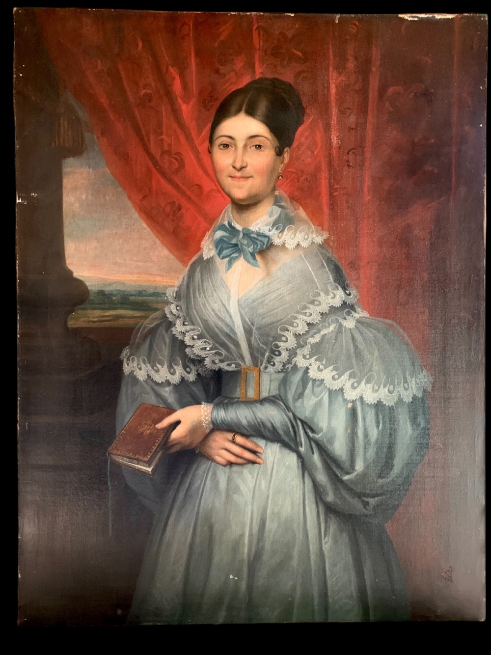18th C FULL LENGTH PORTRAIT OF A FRENCH LADY