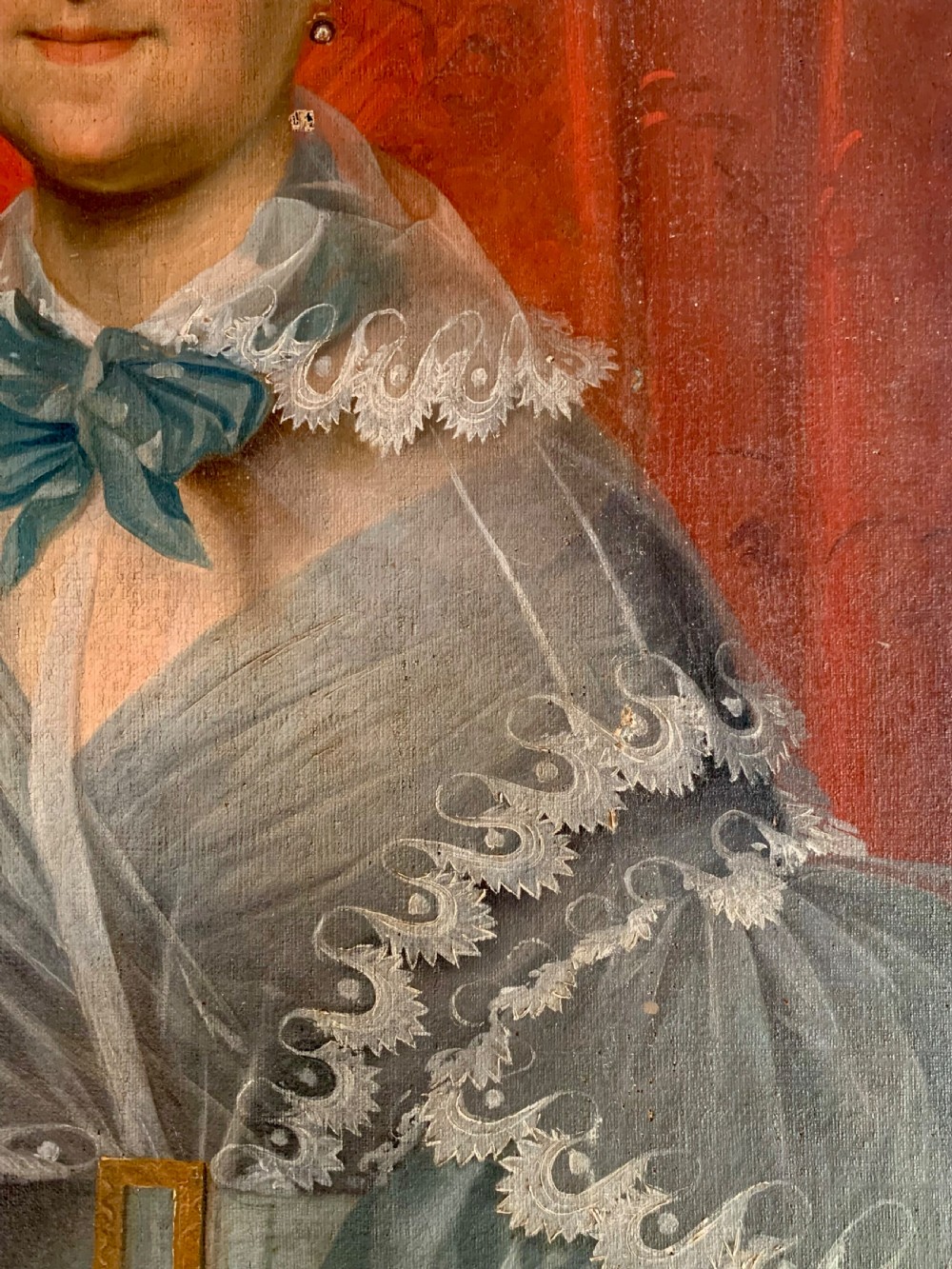 18th C FULL LENGTH PORTRAIT OF A FRENCH LADY View VIII