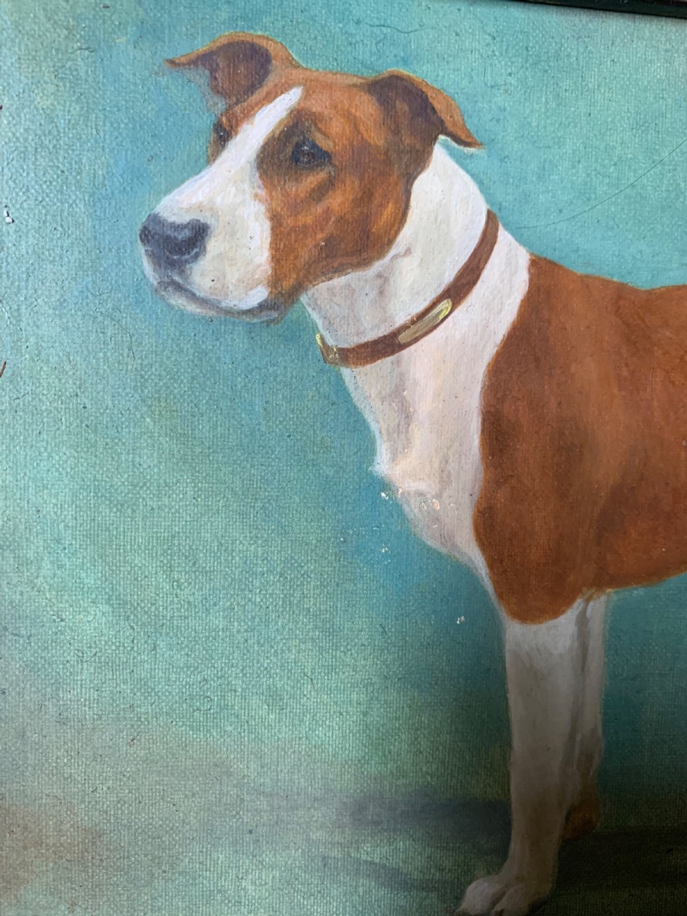 EARLY 20th C OIL PORTRAIT OF A STAFFY BY MAUD TURNER View IV