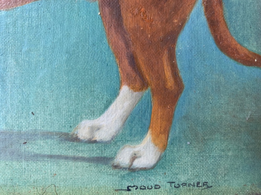 EARLY 20th C OIL PORTRAIT OF A STAFFY BY MAUD TURNER View V