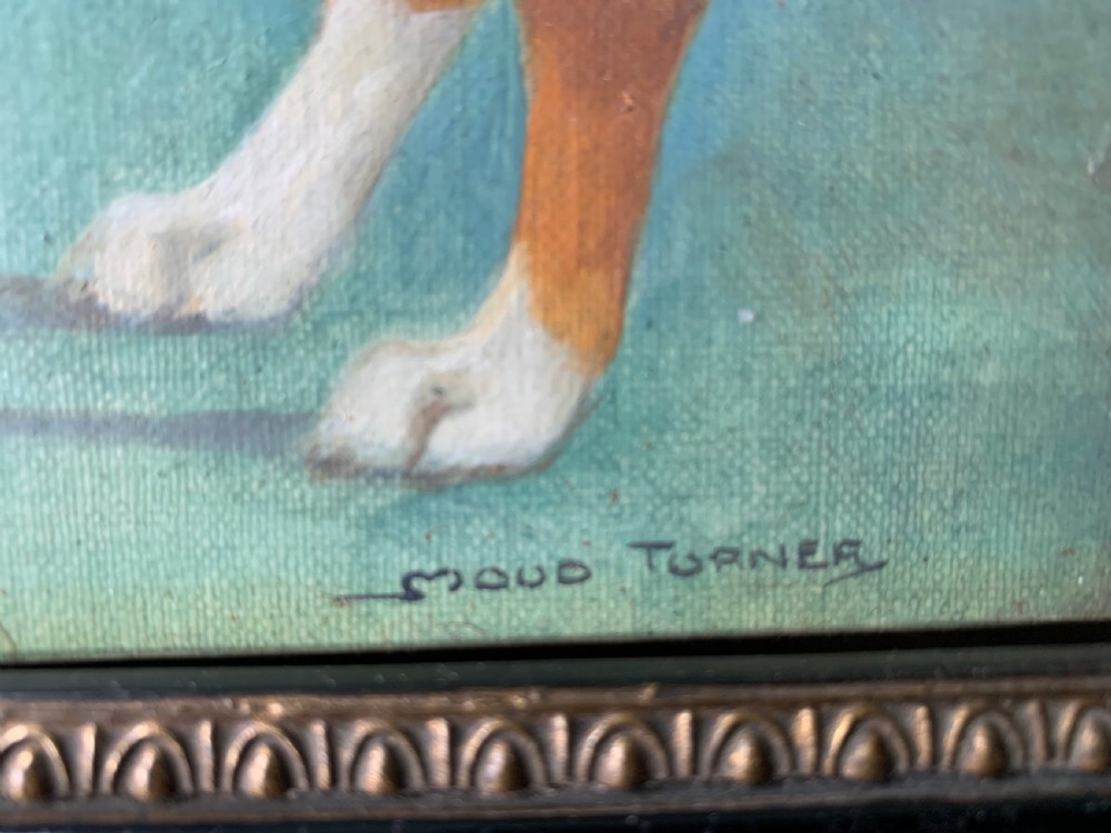EARLY 20th C OIL PORTRAIT OF A STAFFY BY MAUD TURNER View VI