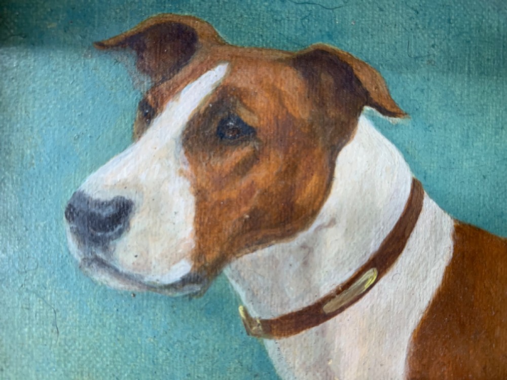 EARLY 20th C OIL PORTRAIT OF A STAFFY BY MAUD TURNER View VII