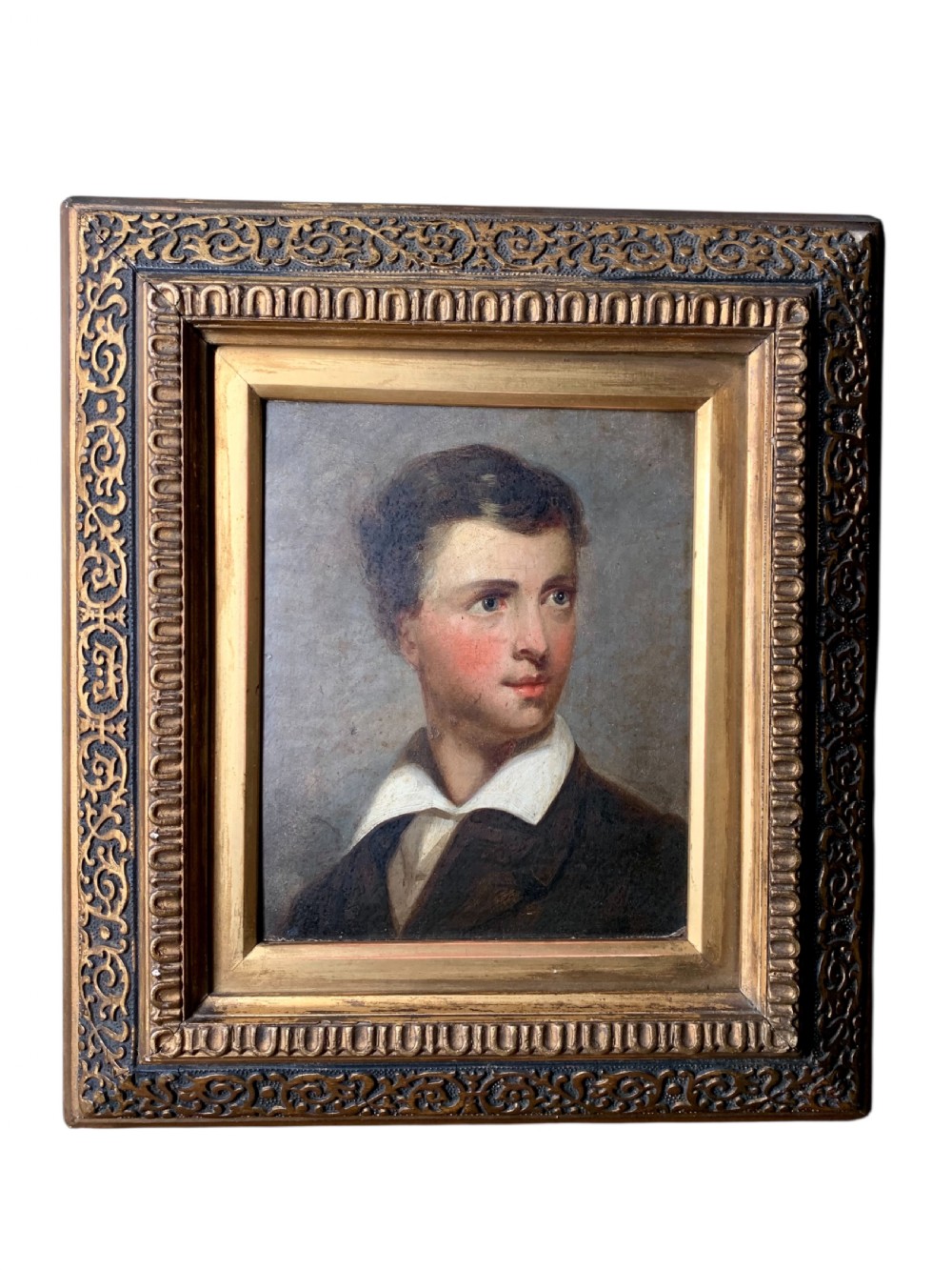 19th CENTURY OIL PORTRAIT OF A YOUNG MAN