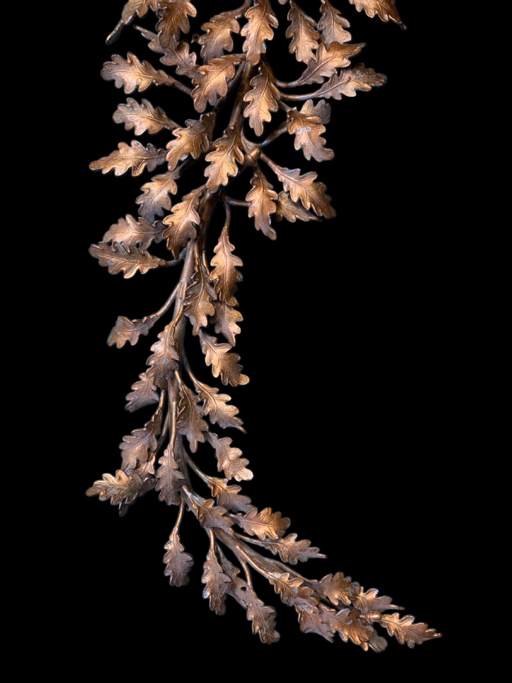 A LARGE FRENCH GILT METAL DECORATIVE OAK BRANCH View II