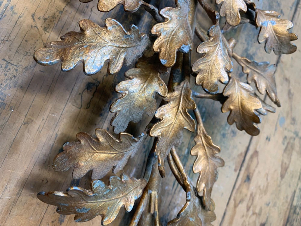 A LARGE FRENCH GILT METAL DECORATIVE OAK BRANCH View IX