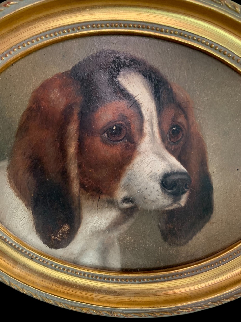 19th CENTURY OIL PORTRAIT OF A YOUNG SPANIEL View V