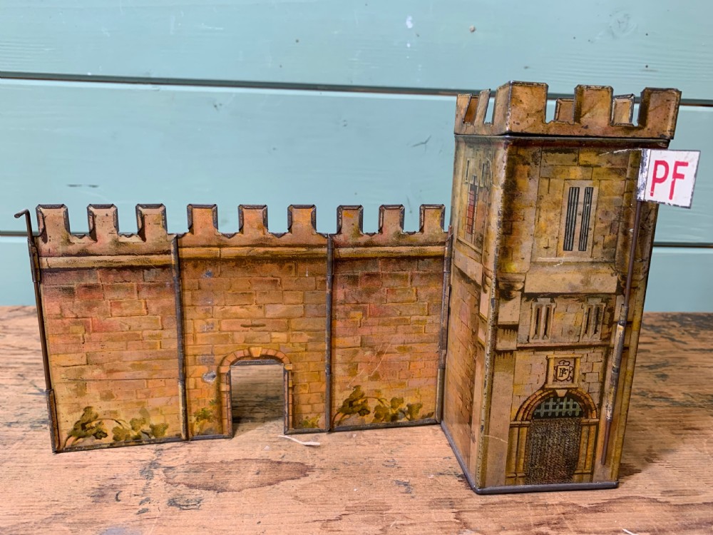 2x RARE PEAK FREAN & CO -EARLY 20th CENTURY CASTLE SHAPE BISCUIT TINS View IV