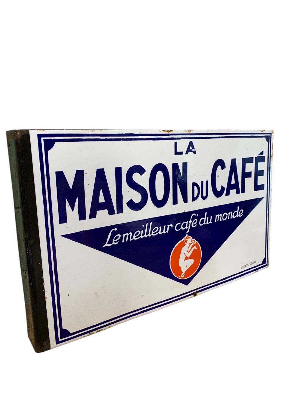 1930’s FRENCH ENAMEL DOUBLE SIDED CAFÉ SIGN View II