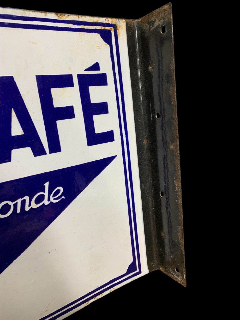 1930’s FRENCH ENAMEL DOUBLE SIDED CAFÉ SIGN View IV