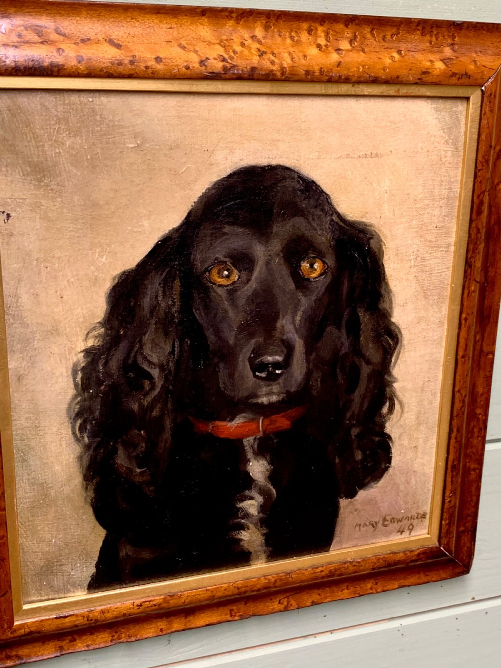 PORTRAIT OF A BLACK SPANIEL - BY MARY EDWARDS 1949 View IV