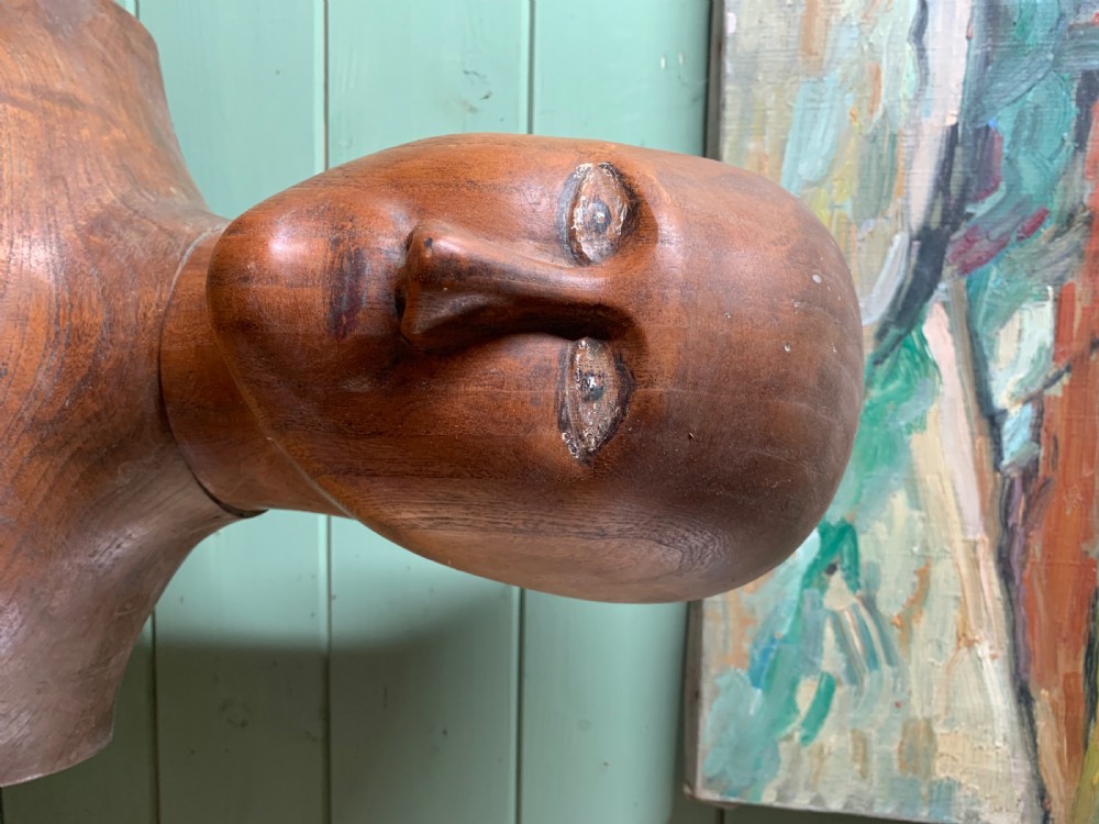 A RARE FRENCH CARVED MILLINER’S HEAD AND SHOULDERS View VI