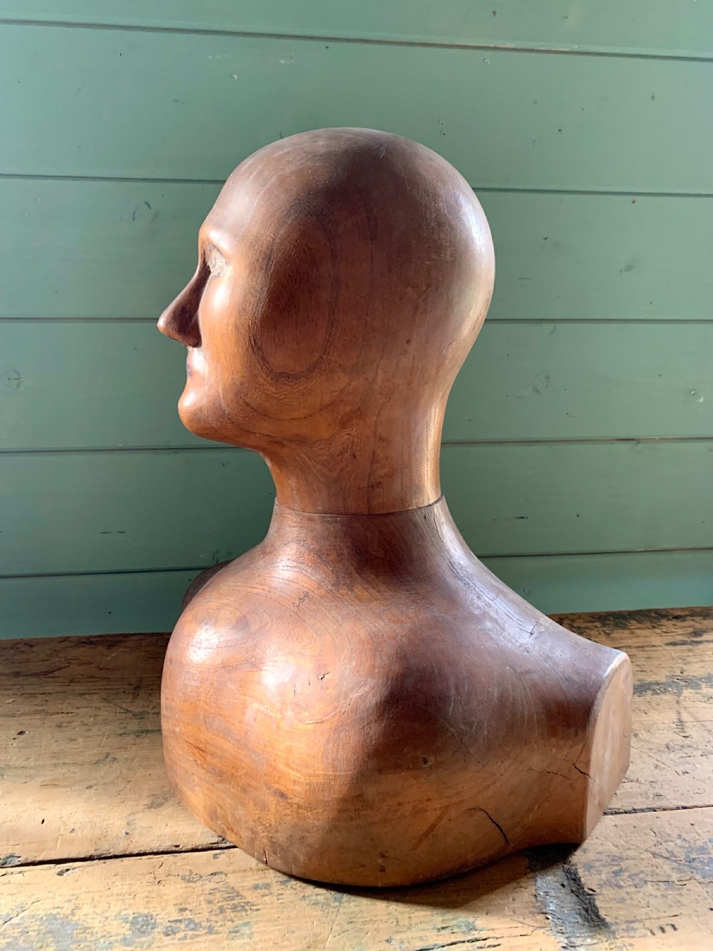 A RARE FRENCH CARVED MILLINER’S HEAD AND SHOULDERS View VII