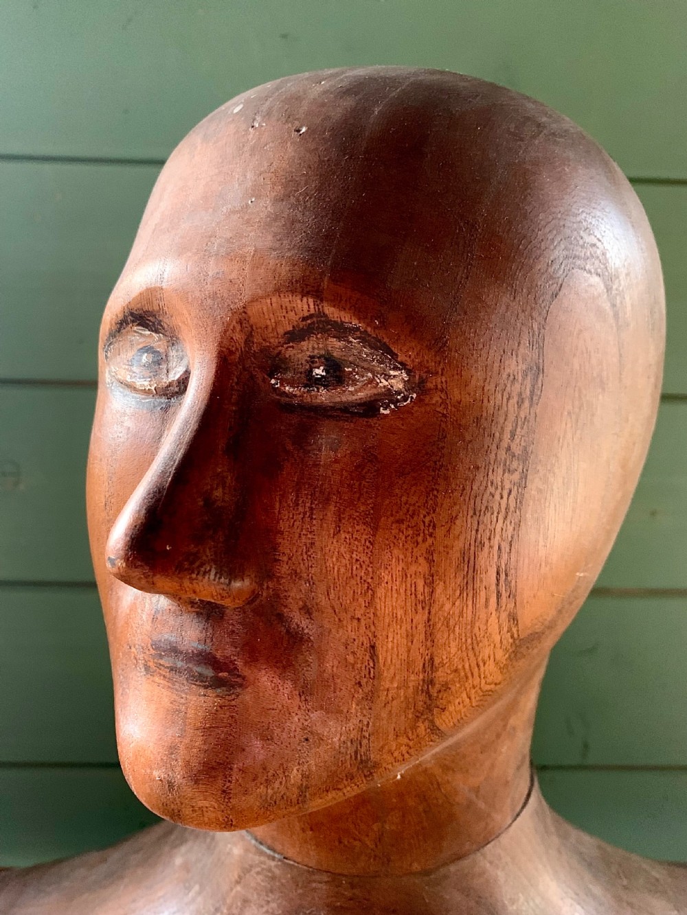 A RARE FRENCH CARVED MILLINER’S HEAD AND SHOULDERS View XI