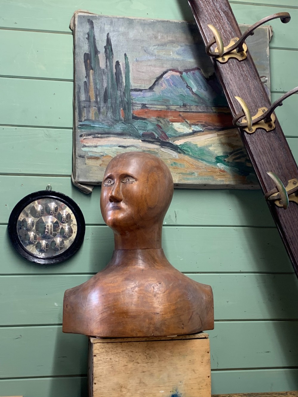 A RARE FRENCH CARVED MILLINER’S HEAD AND SHOULDERS View XIII