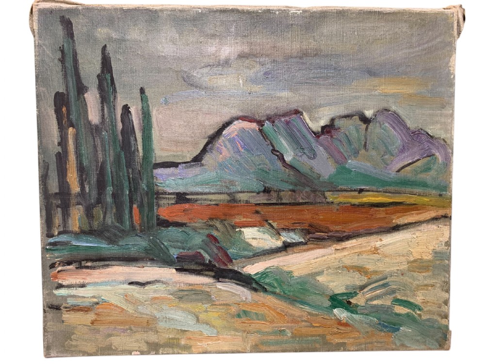 FRENCH EXPRESSIONIST OIL PAINTING - VIEW OF PROVENCE View IV