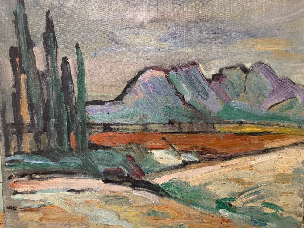 FRENCH EXPRESSIONIST OIL PAINTING - VIEW OF PROVENCE View V