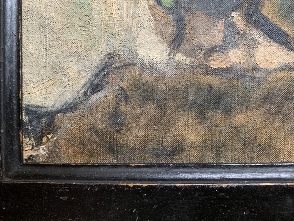 EARLY 20th CENTURY OIL SKETCH OF A CAT  View V
