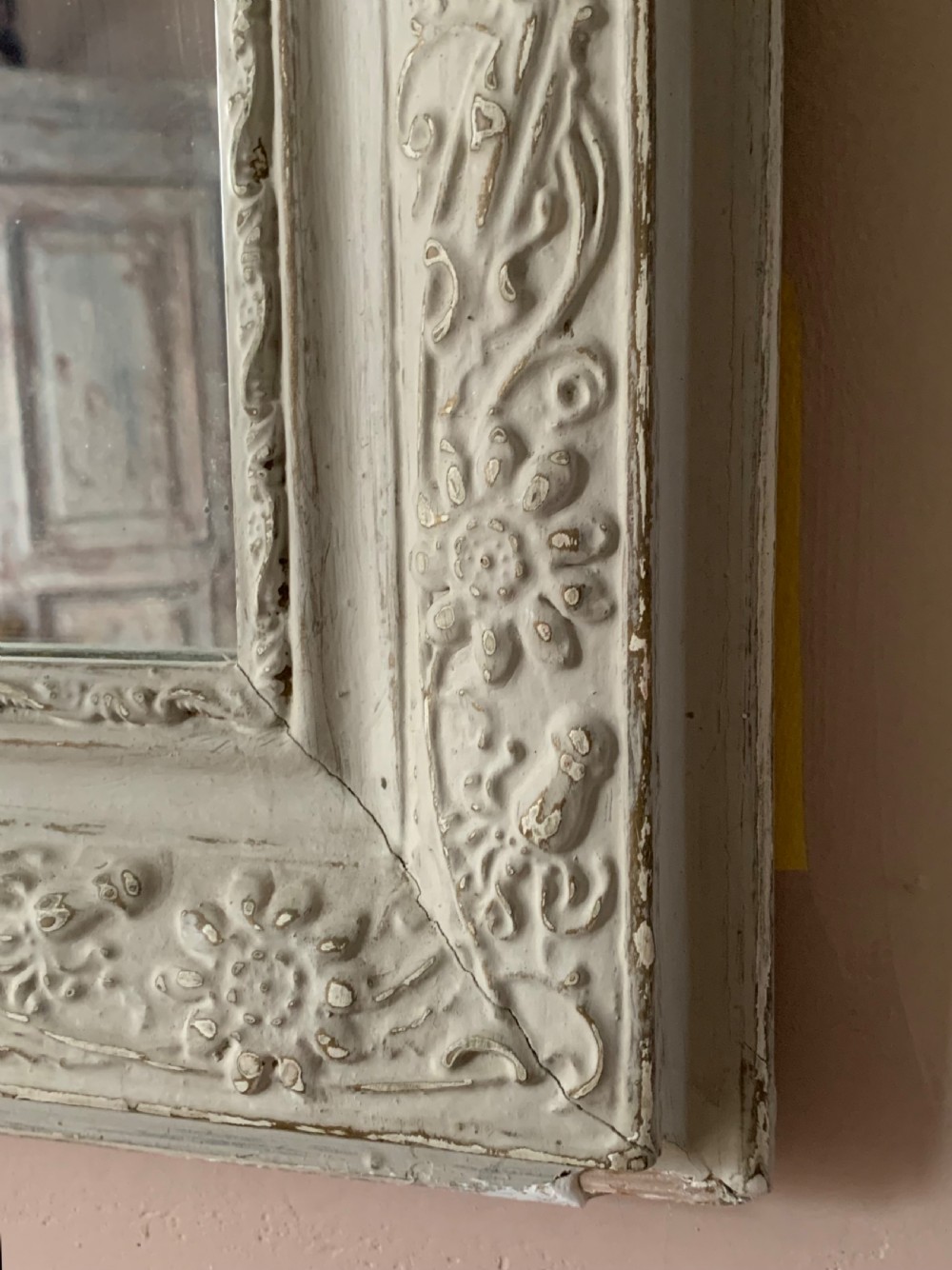 VERY PRETTY ART NOUVEAU PERIOD WALL MIRROR View V