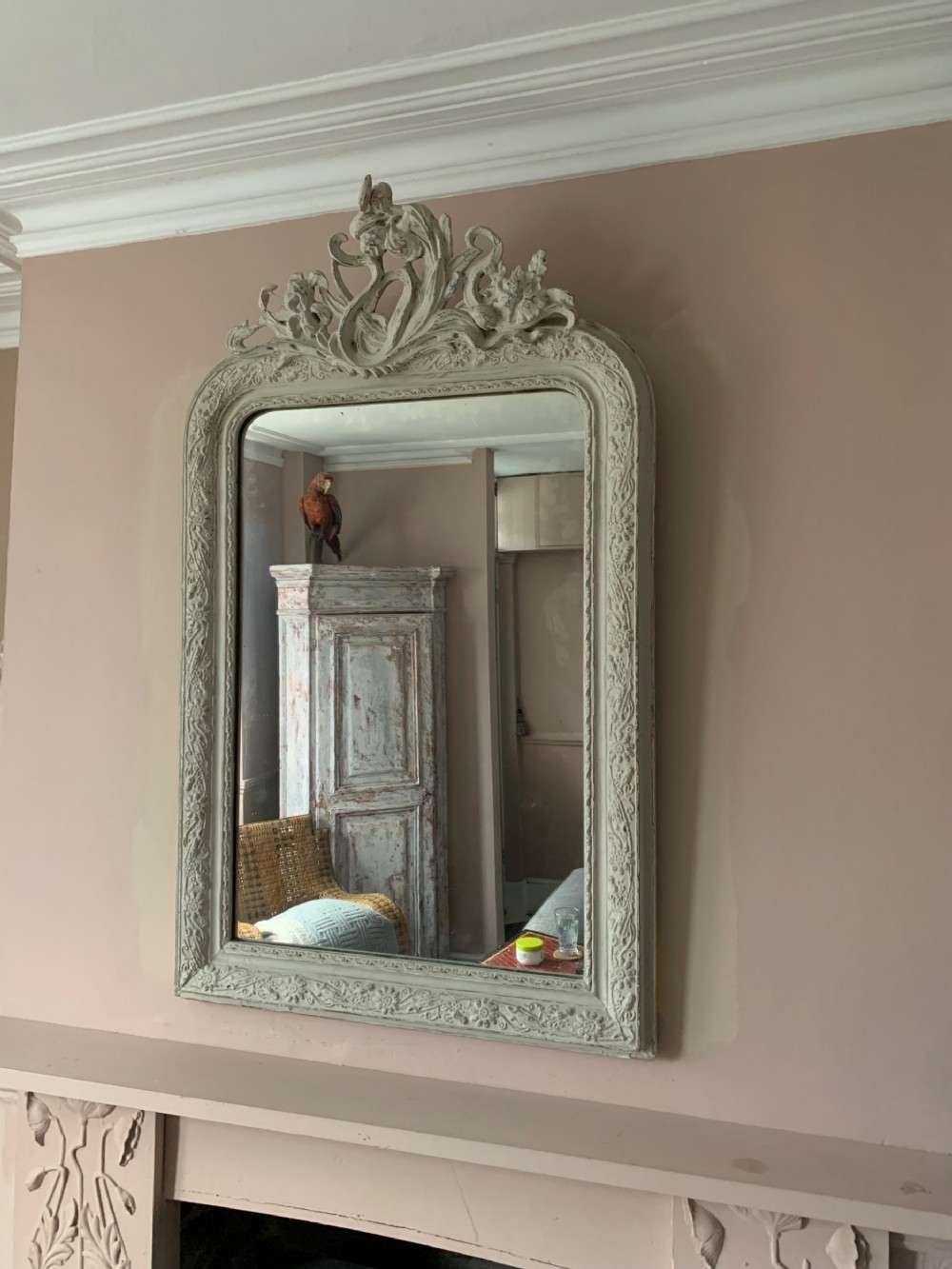 VERY PRETTY ART NOUVEAU PERIOD WALL MIRROR