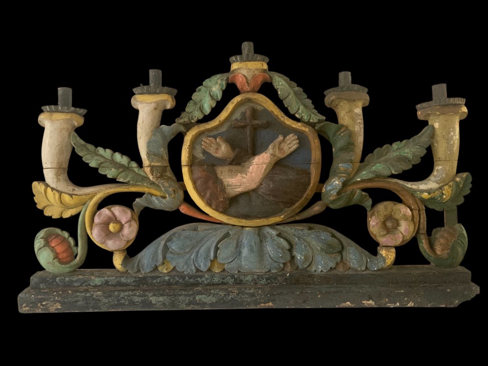 18th CENTURY ITALIAN CARVED ALTAR CANDELABRUM