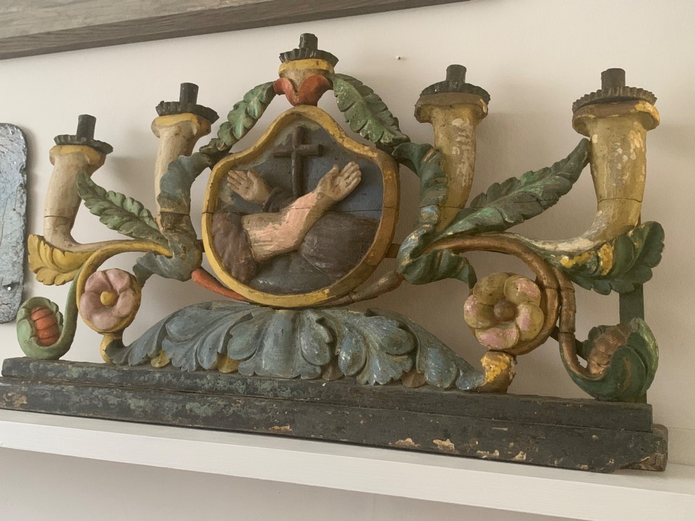 18th CENTURY ITALIAN CARVED ALTAR CANDELABRUM View II