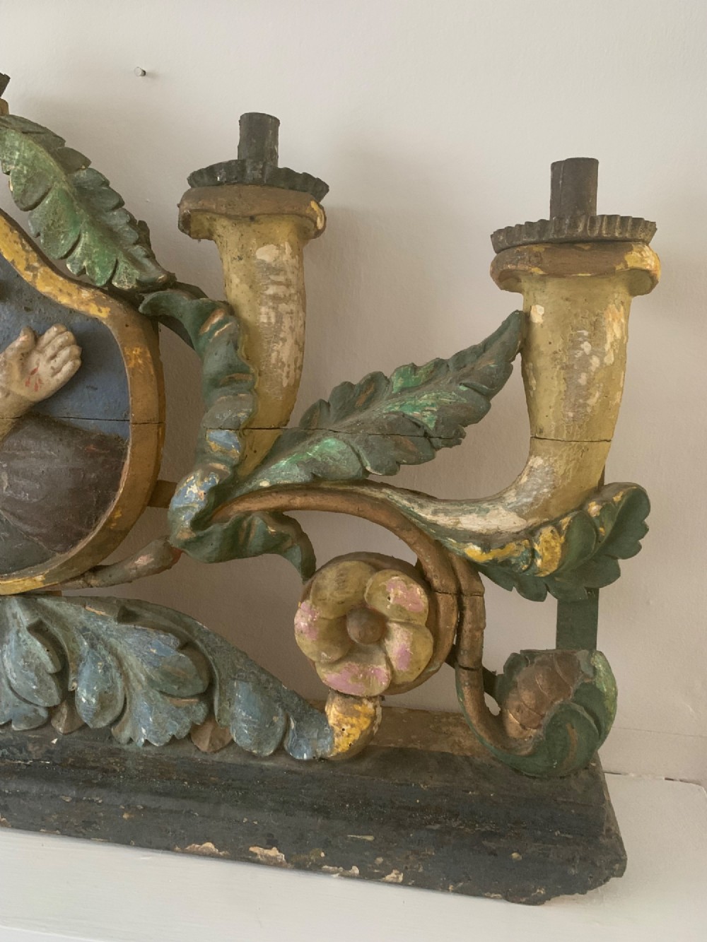 18th CENTURY ITALIAN CARVED ALTAR CANDELABRUM View V