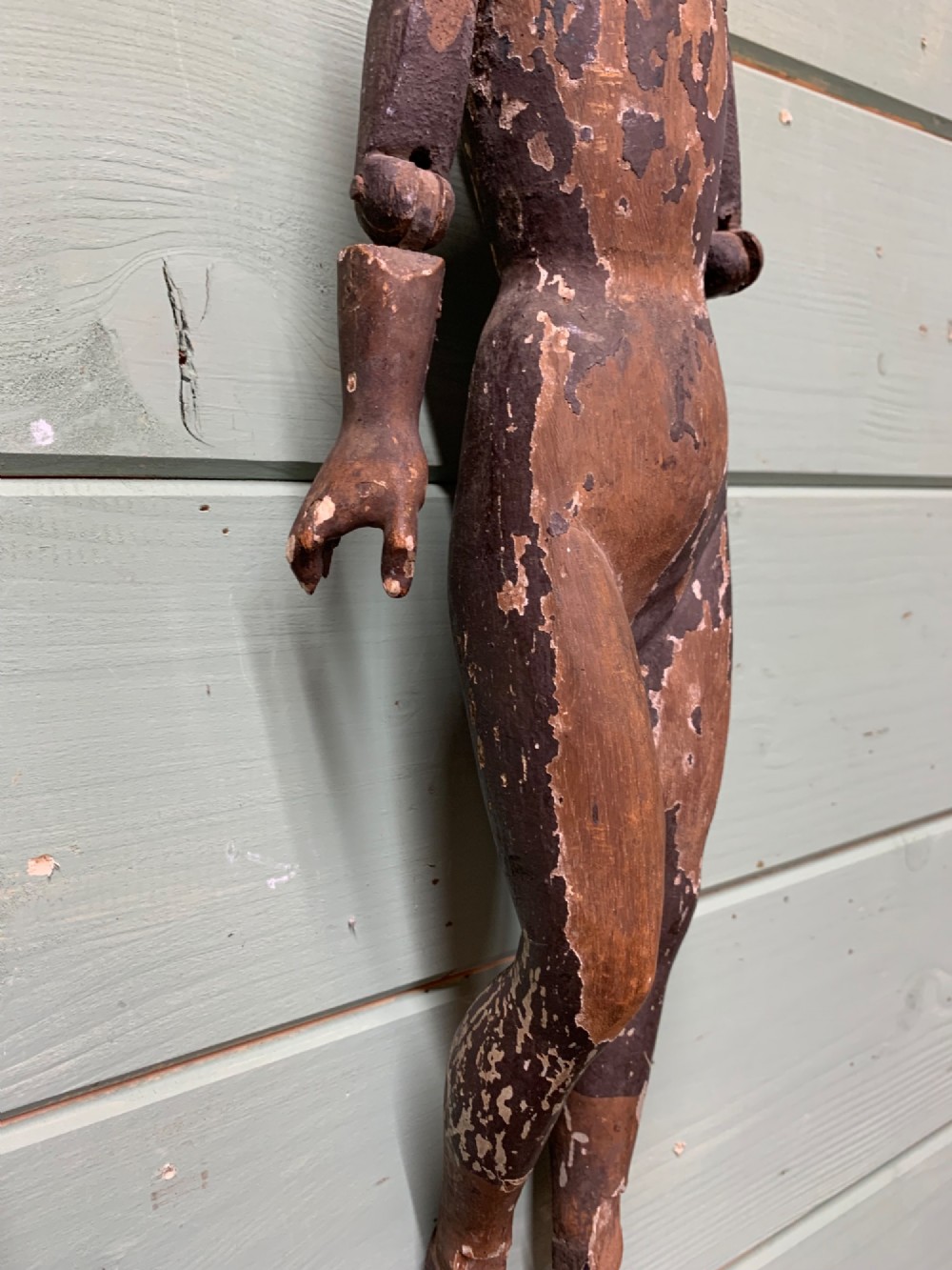 ANTIQUE CARVED FIGURE OF A SAINT OR SANTO View V