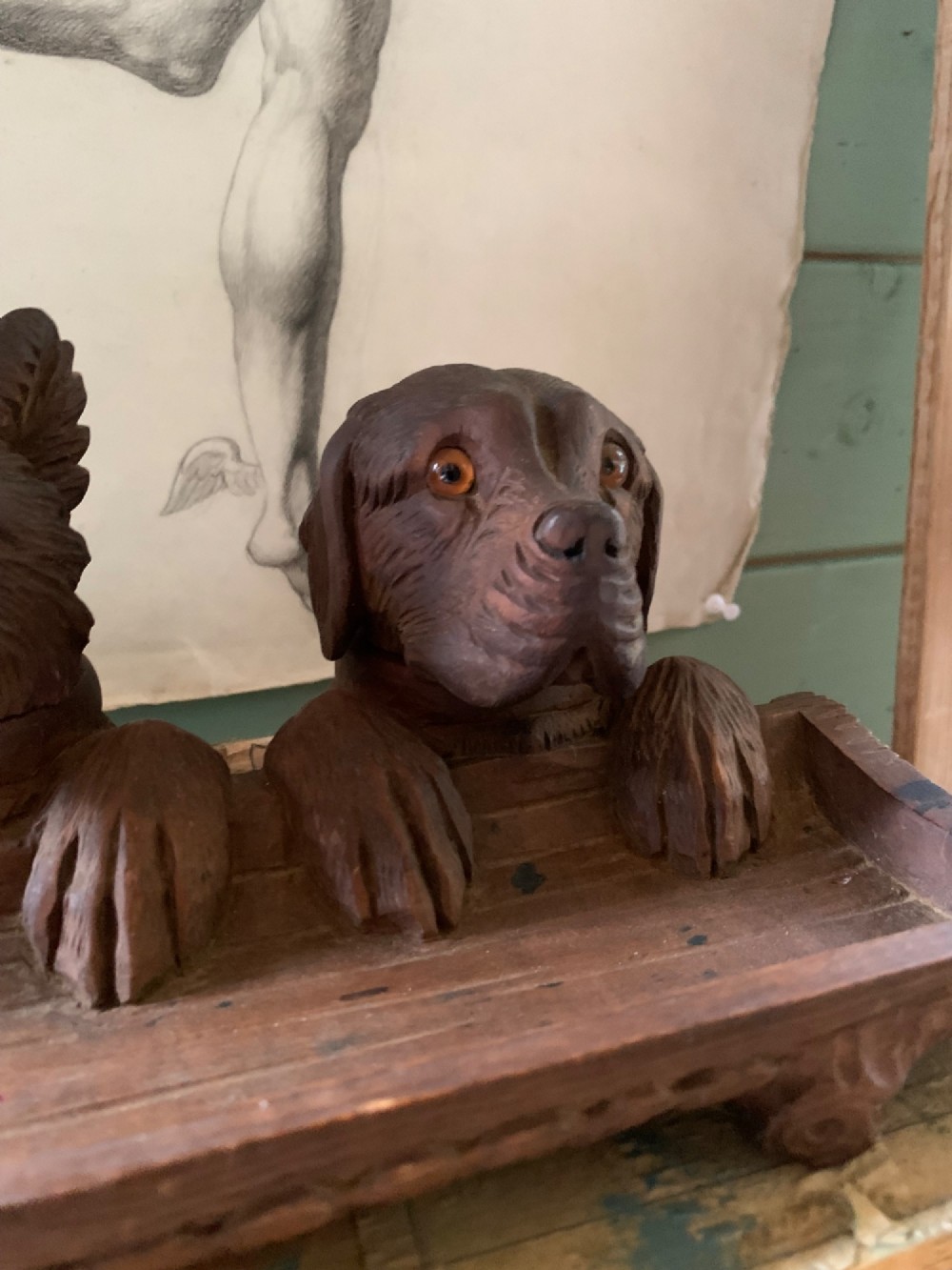 BLACK FOREST DOG INKSTAND View VI