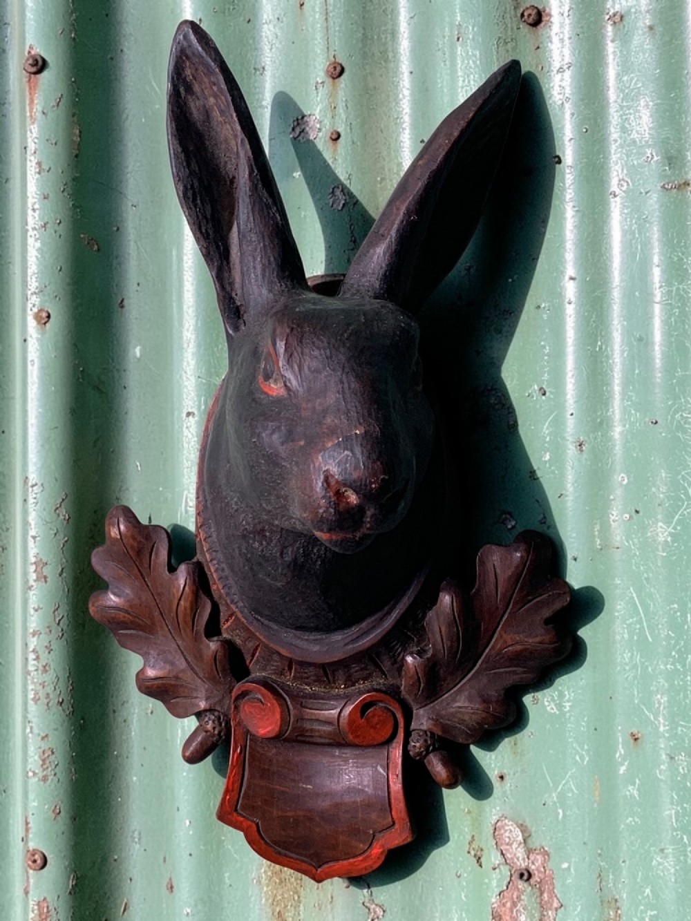 A CHARMING NAIVE FOLK ART CARVED HARE HEAD View III