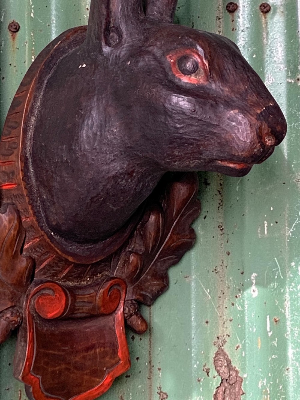 A CHARMING NAIVE FOLK ART CARVED HARE HEAD View IV