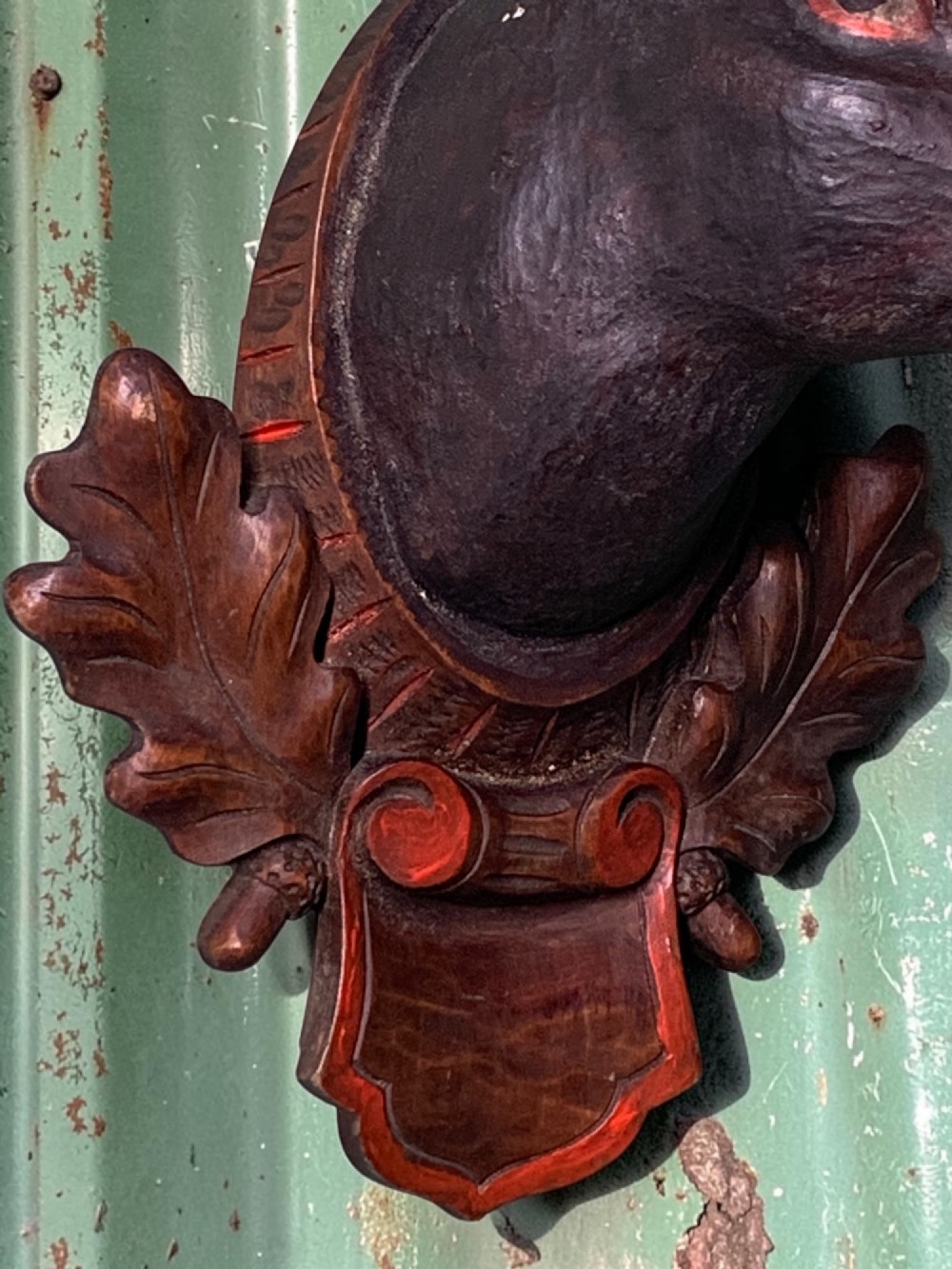 A CHARMING NAIVE FOLK ART CARVED HARE HEAD View V