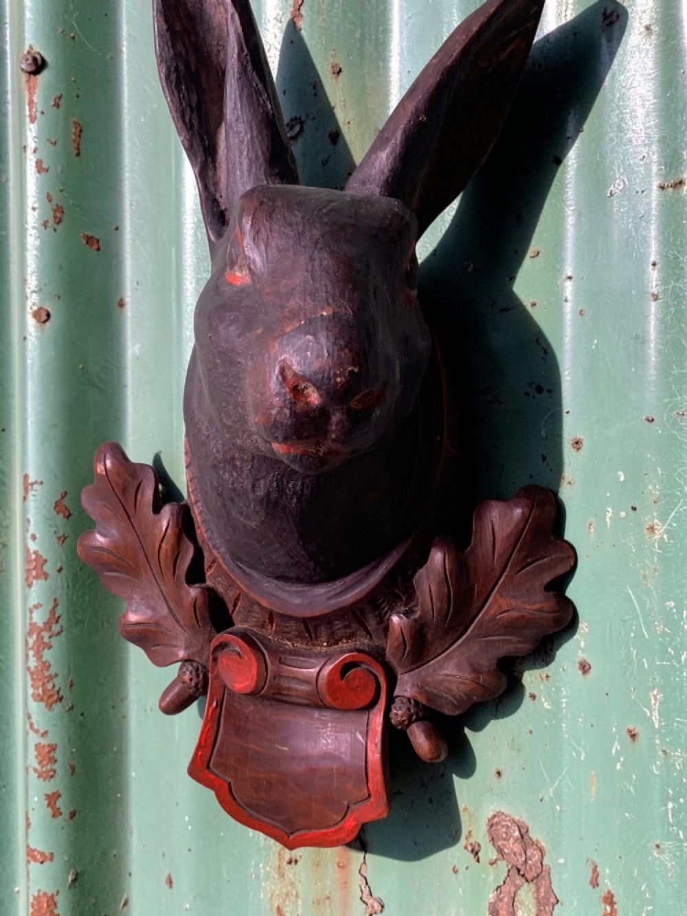 A CHARMING NAIVE FOLK ART CARVED HARE HEAD View VI