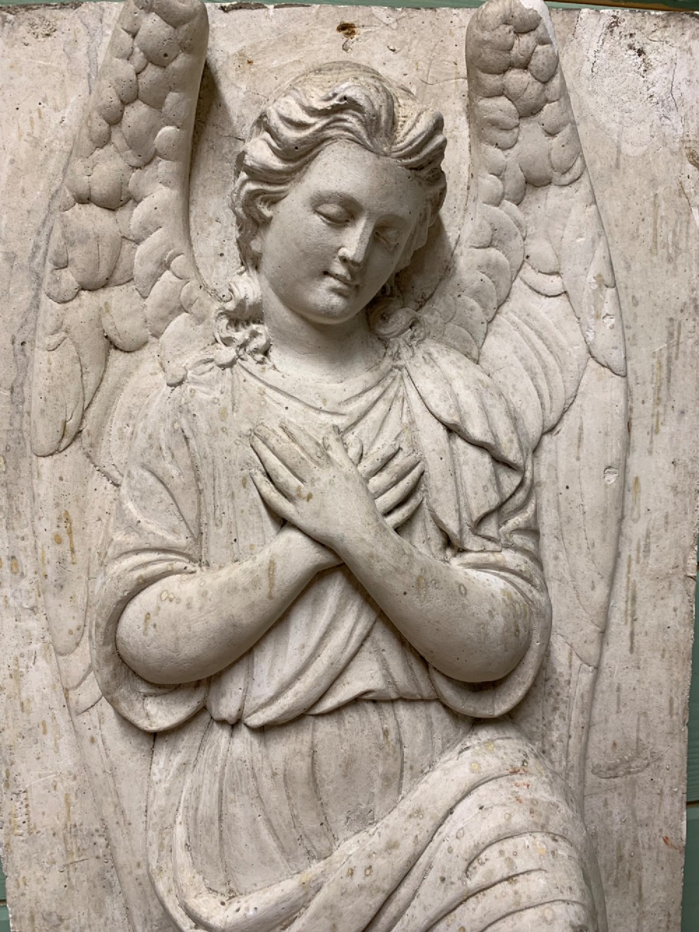 19th C FRENCH CHURCH PLASTER OF AN ANGEL View III