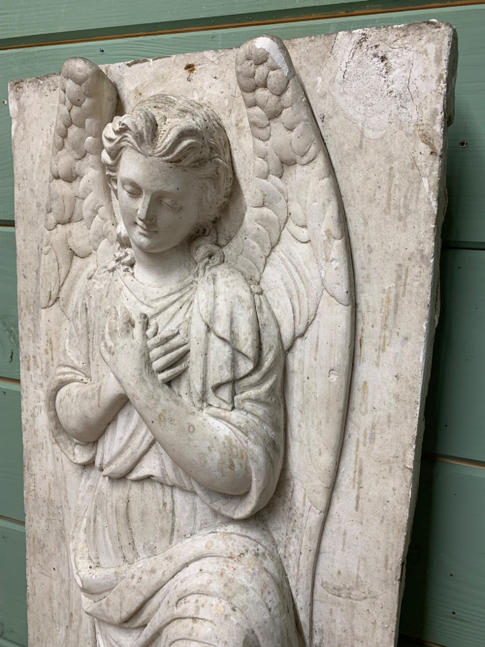 19th C FRENCH CHURCH PLASTER OF AN ANGEL View IV