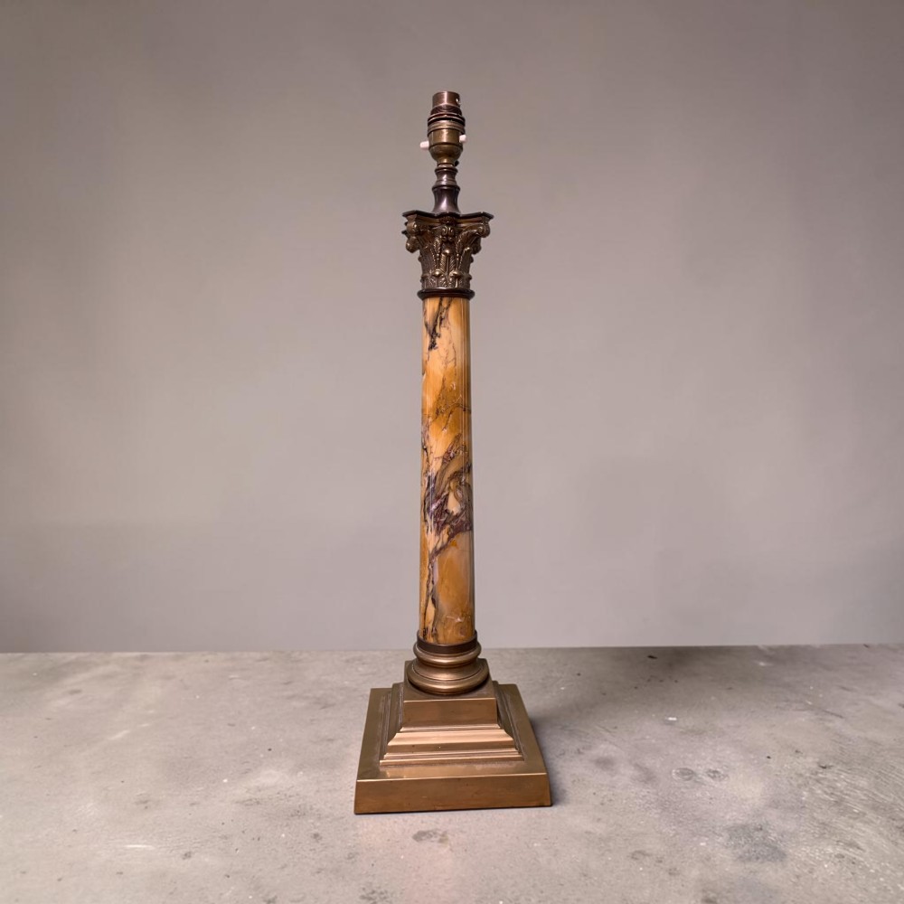 LARGE EARLY 20th C CORINTHIAN COLUMN TABLE LAMP