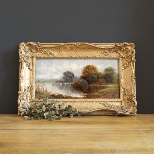 Autumnal English Pastoral Scene, 19th Century English Oil Painting, Countryside