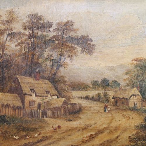 fig 1. Victorian Woodland Scene, Original Oil Painting, English Countryside