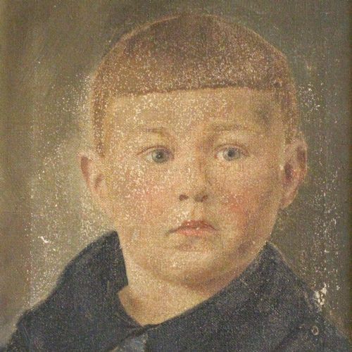 fig 1. Portrait Of A Boy, Original Oil Painting, 20s, 30s